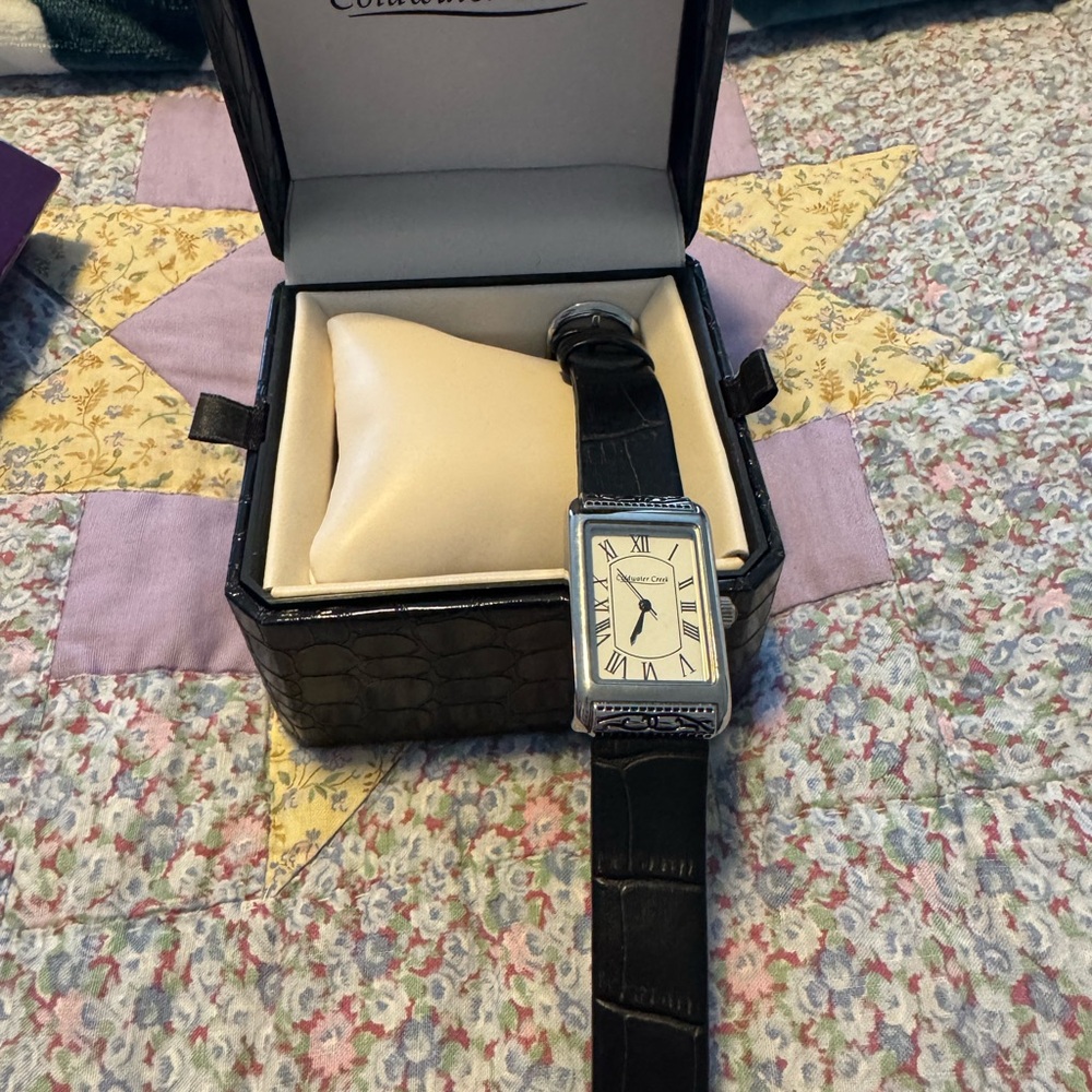 Coldwater Creek Black Leather Women's Watch